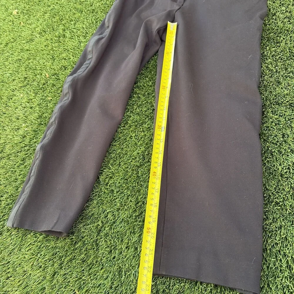 SANDRO Trousers Women's (EU) 40 Size Small Black Stripe Pockets Career